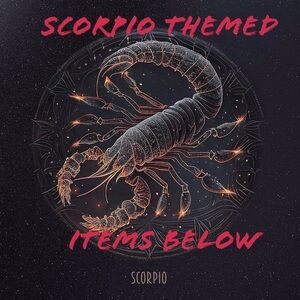 Scorpio themed items listed below.